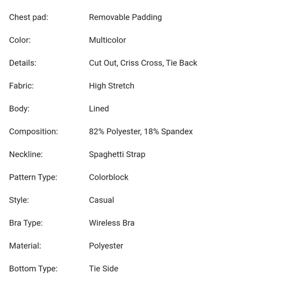 ROMWE Colorblock Cut Out Tie Side Bikini Swimsuit - Picture 11 of 11